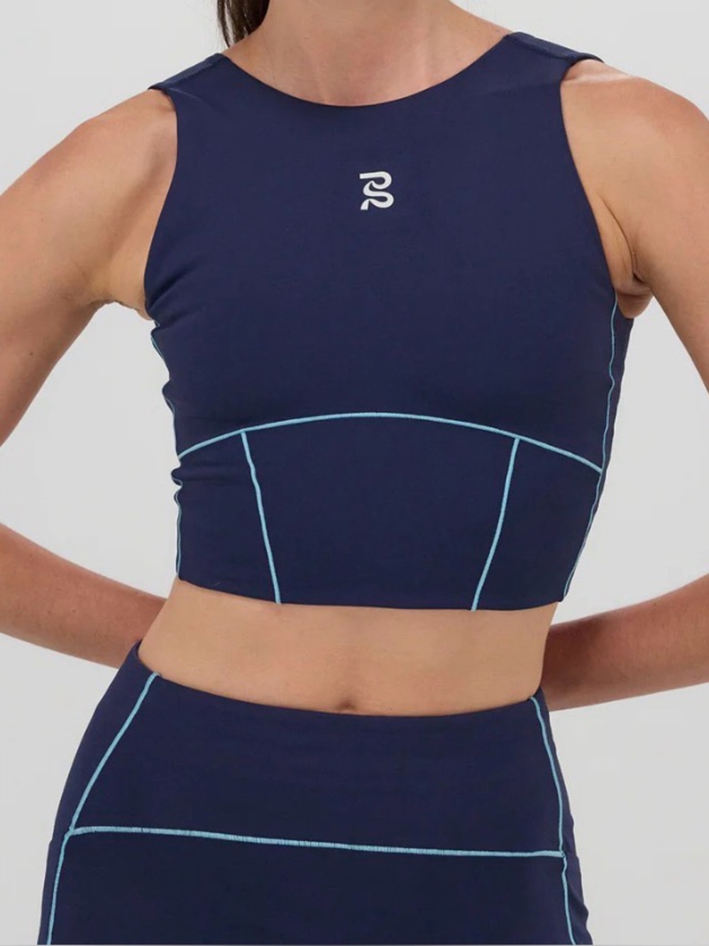 Bandit Stamina Crop with Merrow Edge - NY Navy/Vintage Blue NWT